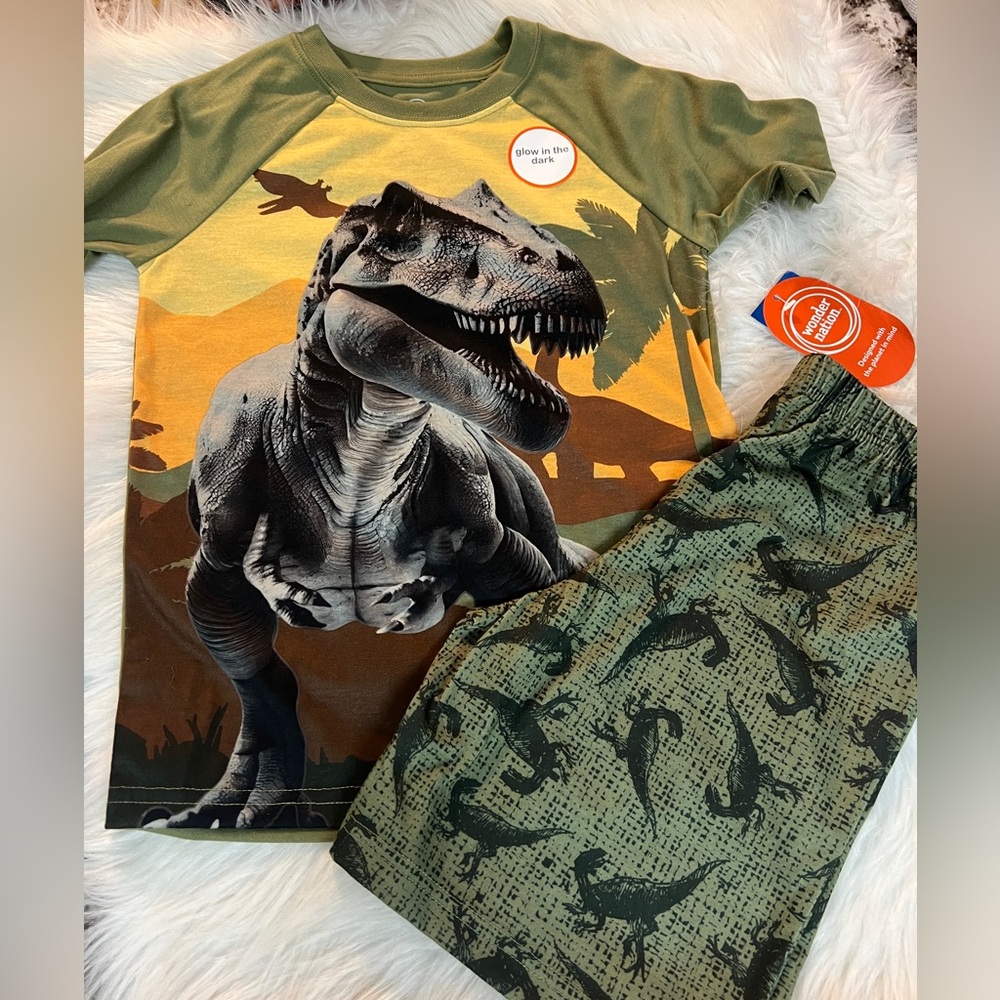 Boys Wonder Nation Dinosaur T Rex Pajamas set
